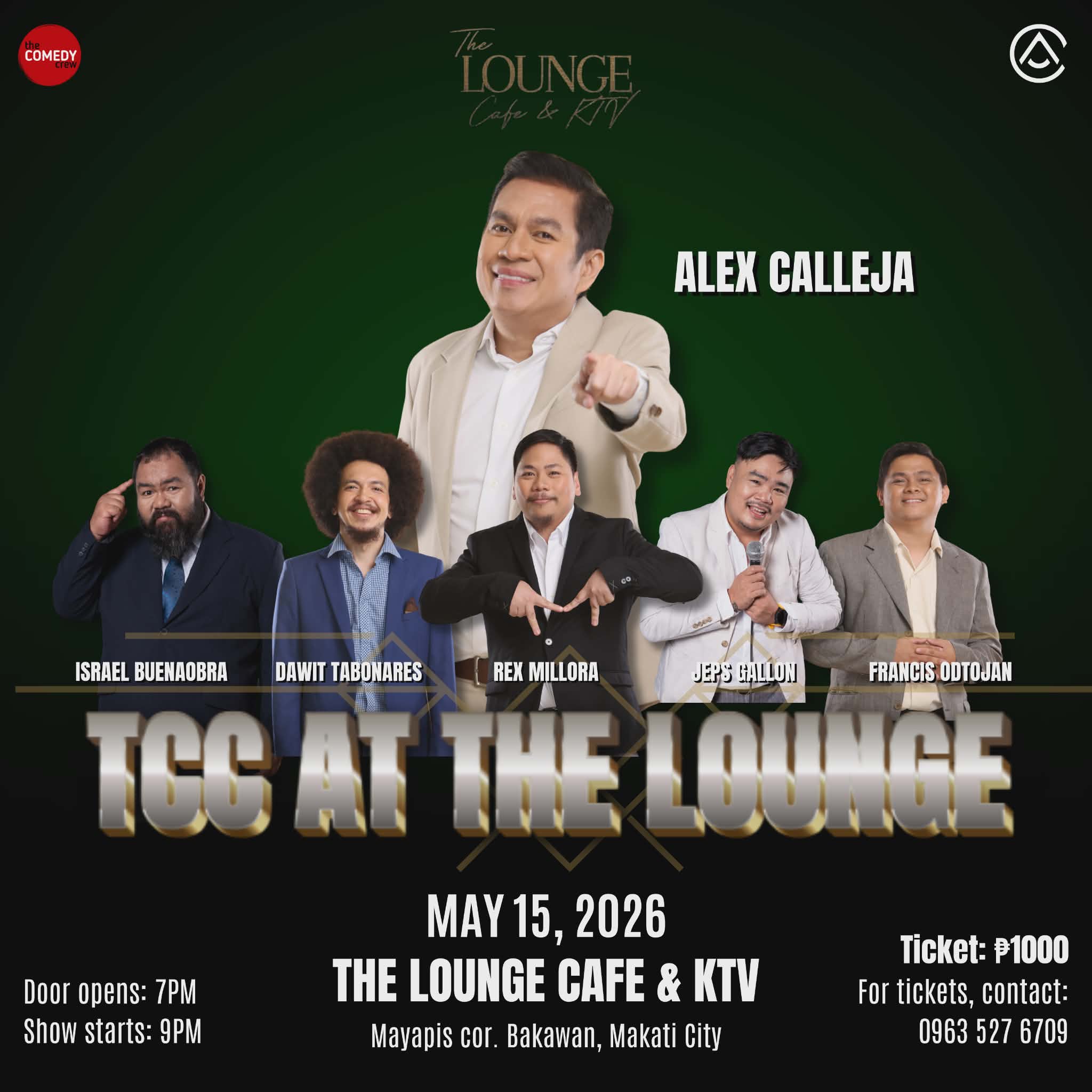 alex calleja comedy show the lounge May