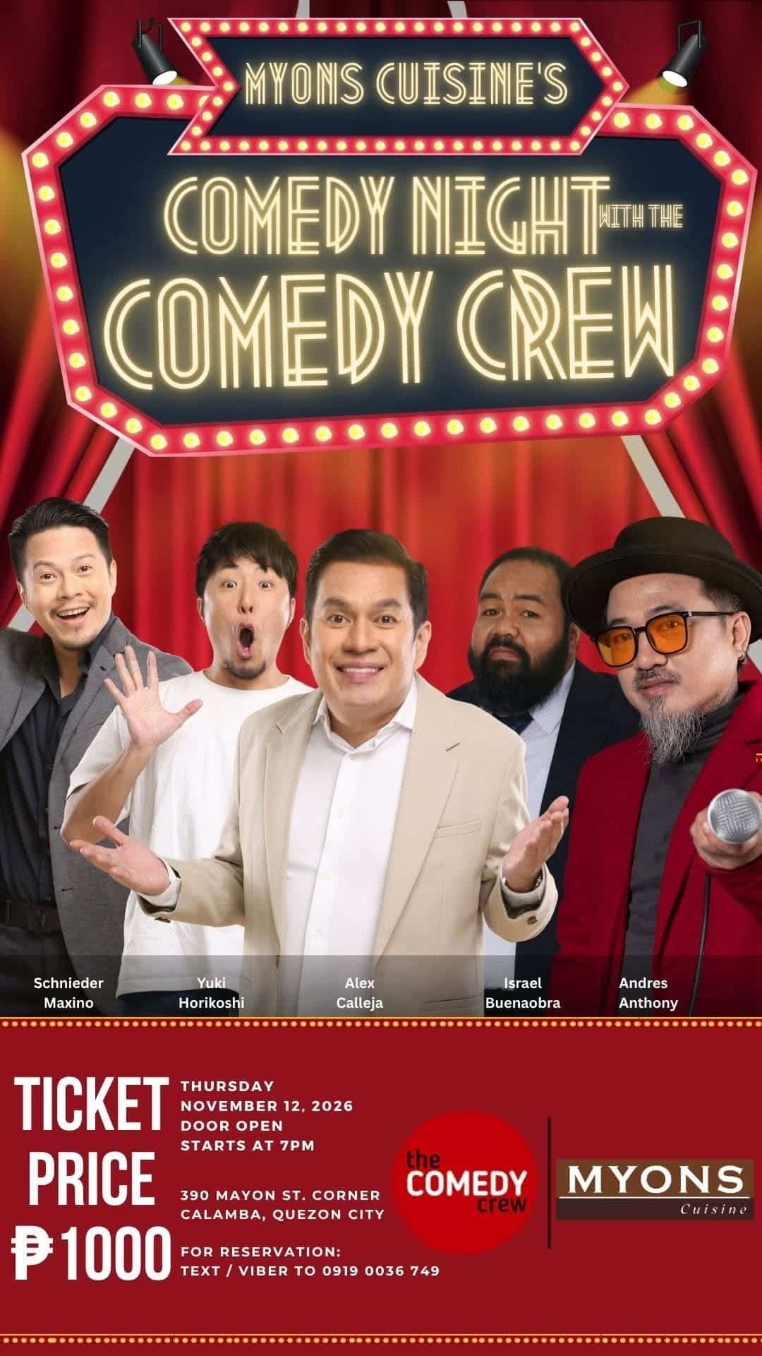 standup comedy myons nov 12